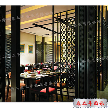黑钛现代简约餐厅不锈钢屏风